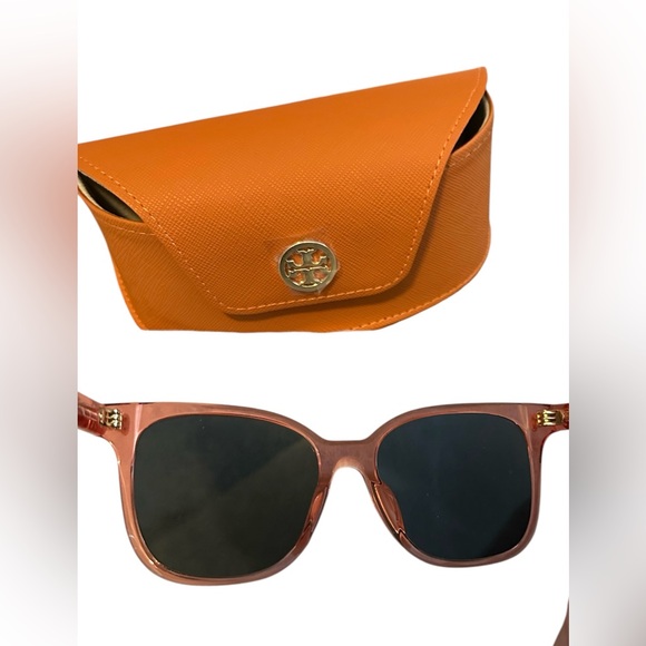 Brand New Tory Burch Woman’s Sunglasses Transparent Orange Lovely!! - Picture 5 of 7